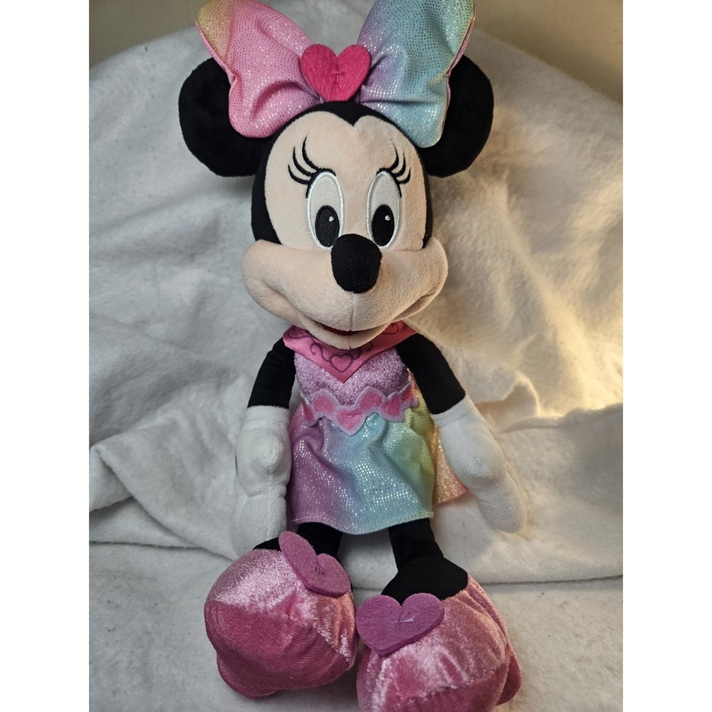 Disney Jr. Minnie Sparkle And Sing Doll Plush Bow Lights Up Speaks & Sings WORKS